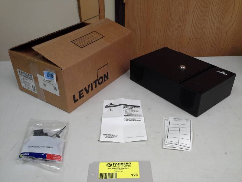 lot 128 image: Leviton Fiber Optic Patch Panel Lock Box, Mounts, Keys