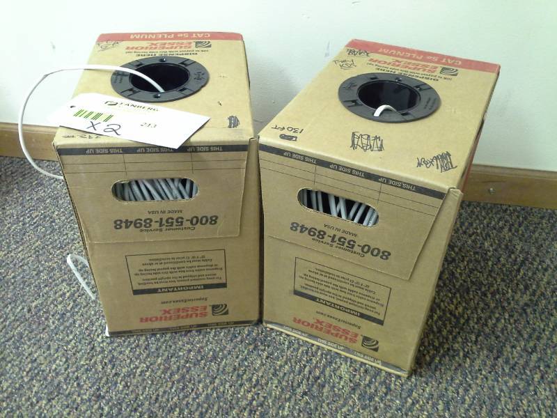 lot 213 image: Lot of (2) Superior Essex 4x24 Marathon Cat5e CMPWH500FPB Box