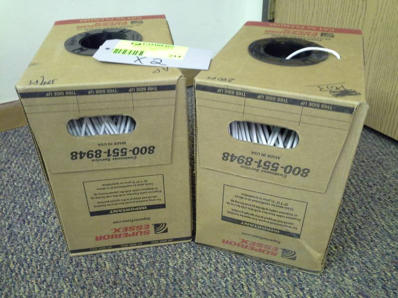 lot 214 image: Lot of (2) Superior Essex 4x24 Marathon Cat5e CMPWH500FPB Box