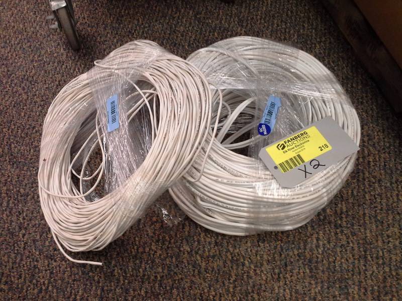 lot 218 image: Lot of (2) 20AWG RG 59 Cable, Cat5e Cable Bundles