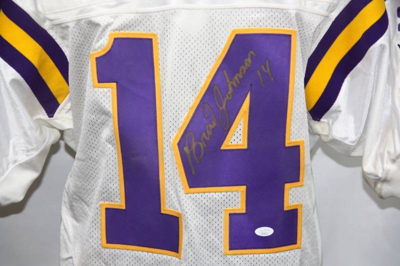 Minnesota Vikings Brad Johnson Jersey Auto JSA COA