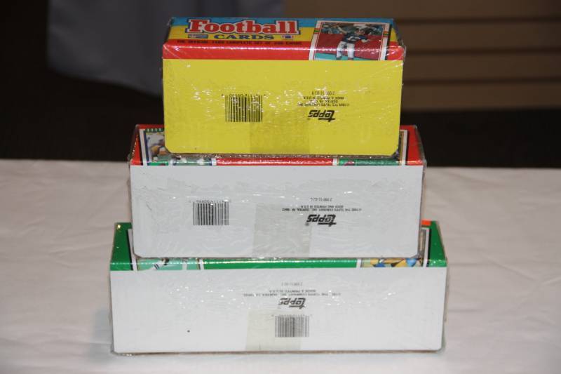 1989 1990 1991 Topps Football Factory Sealed Set  Lot of 3