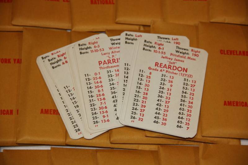 1982 APBA (1981 season) APBA Baseball Supplemental Partial Set