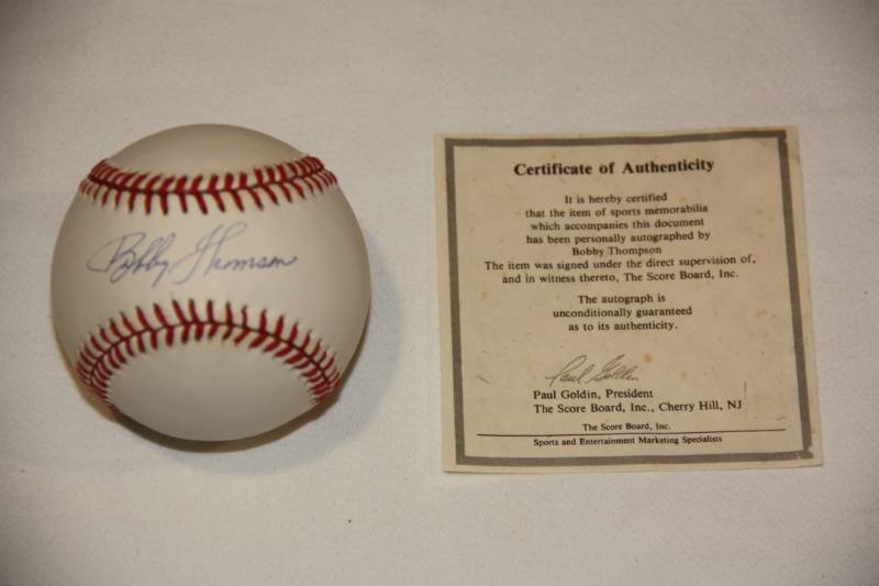 Bobby Thompson Single Signed Baseball Auto Score Board COA