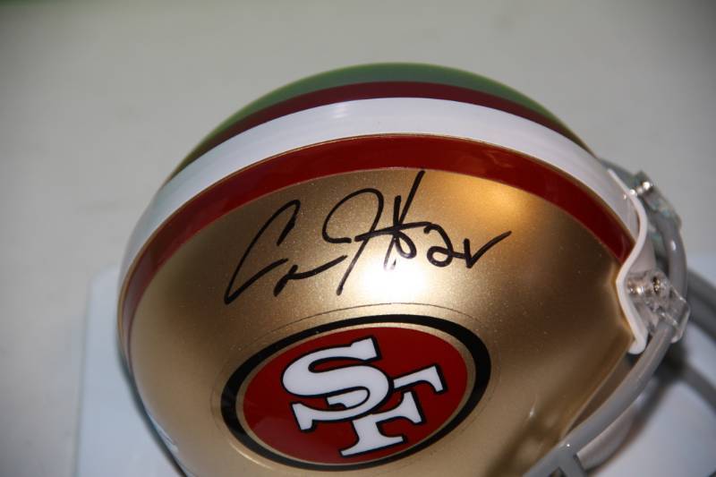 Riddell San Francisco 49ers Carlos Hyde Mini Helmet Auto Leaf COA