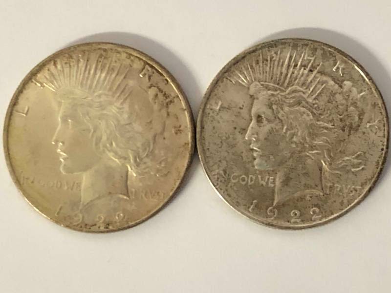 lot 97 image: 2 1922 Peace Dollars
