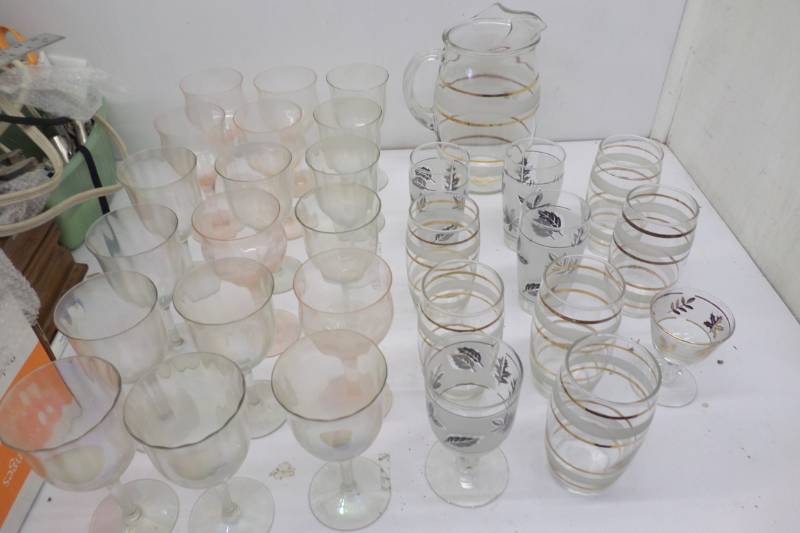 lot 92 image: Crystal Wine Glasses, Glass Water Pitcher and Glass Cups