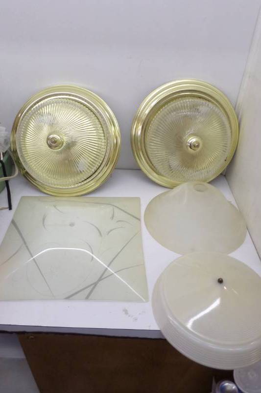 lot 93 image: Vintage Light Fixture and Light Shades