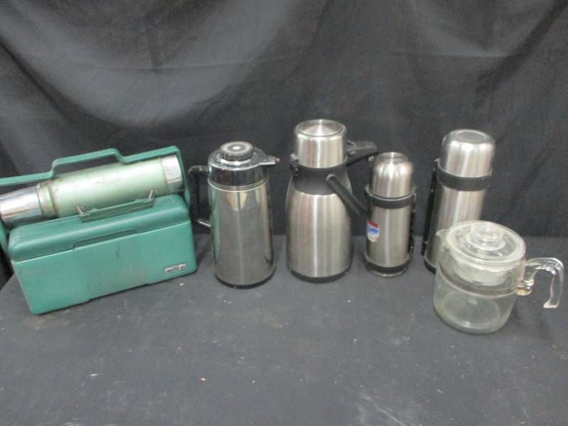 lot 38 image: Thermos, Coffee Pots, Stainless Steel Warmer
