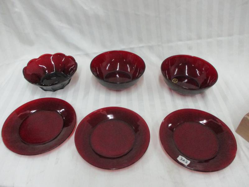 lot 65 image: Ruby Red Glassware