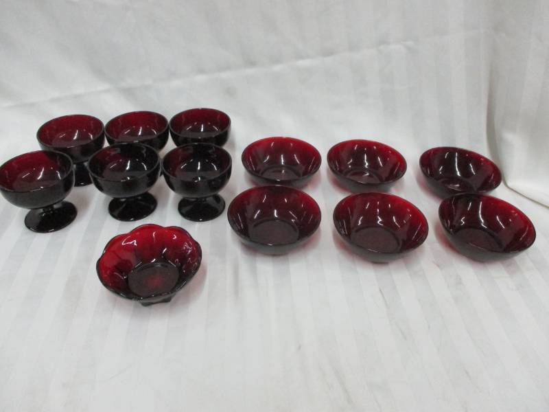 lot 66 image: Ruby Red Glassware