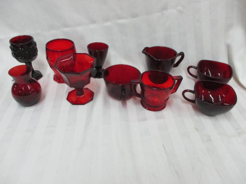 lot 68 image: Ruby Red Glassware