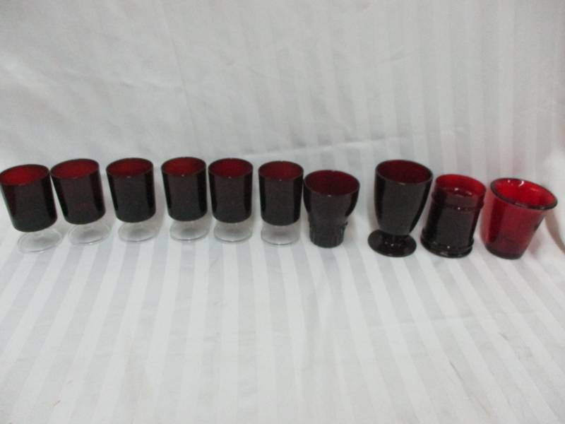 lot 69 image: Ruby Red Glassware