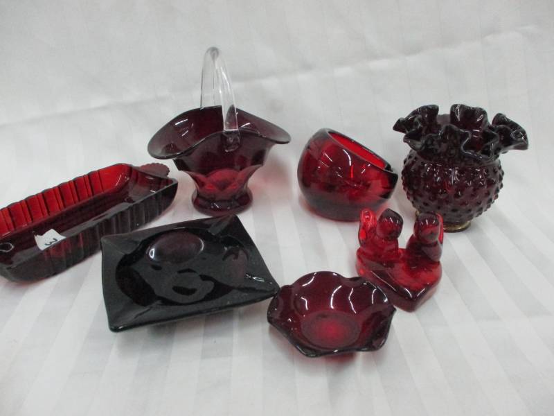 lot 70 image: Ruby Red Glassware