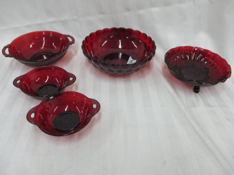 lot 74 image: Ruby Red Glassware
