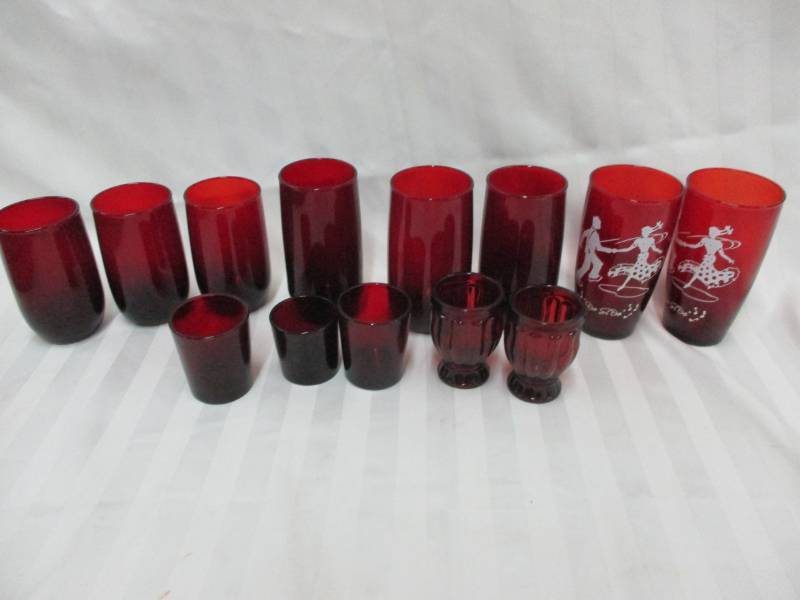 lot 101 image: Ruby Red Glassware