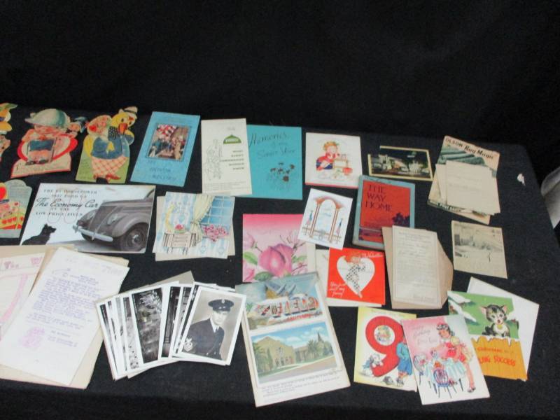 lot 127 image: Old Military Pictures, Old Valentines and cards