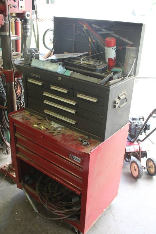 lot 228 image: Kennedy 7-Drawer Metal Tool Box with Rolling 4-Drawer Tool Box Chest