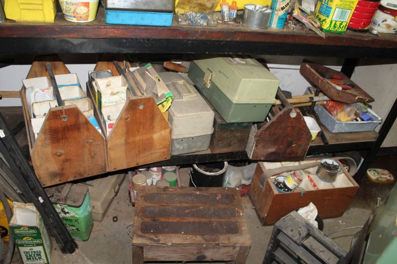 lot 261 image: Nails, Screws, Misc. Tools and Hardware, Sandpaper and more
