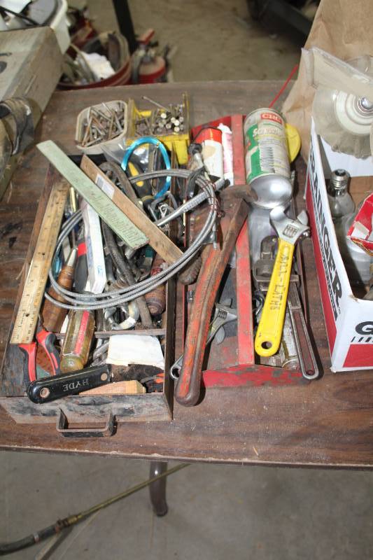 lot 296 image: Crescent Wrenches, Pipe Wrenches, Screwdrivers, Misc. Hardware and more