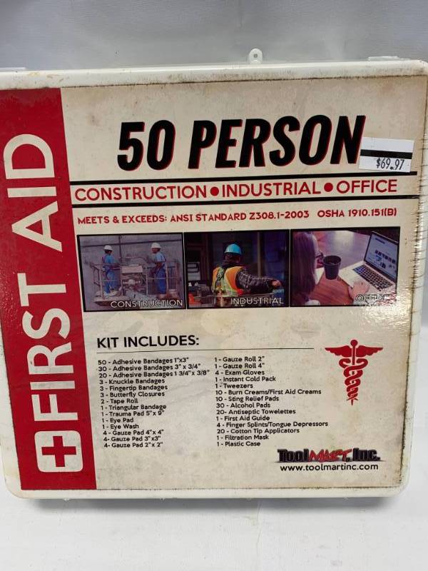 lot 7 image: New 50 Person First Aid Kit $69 Retail
