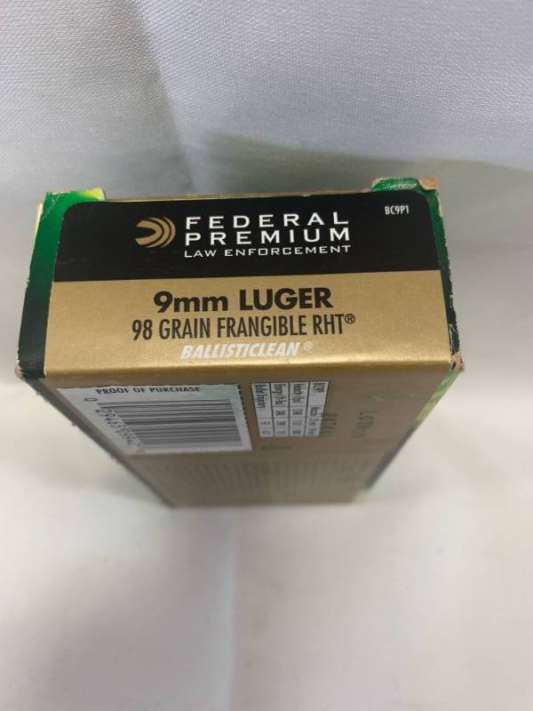 lot 31 image: Federal Premium 9mm Luger 50 Rounds Ammunition