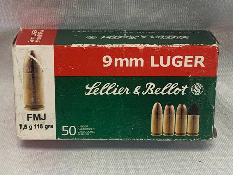 lot 34 image: Sellier & Bellot 9mm Luger 50 Rounds Ammunition