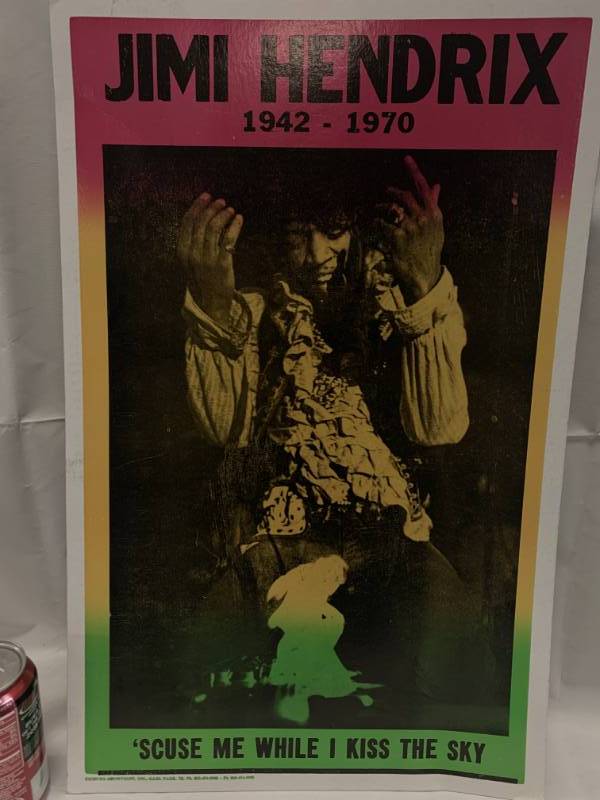 lot 56 image: Jimi Hendrix Poster on Heavy Stock 14 x 22