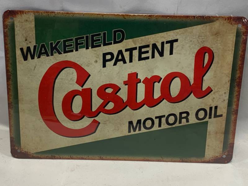 lot 57 image: Wakefield Castrol Motor Oil Metal Sign