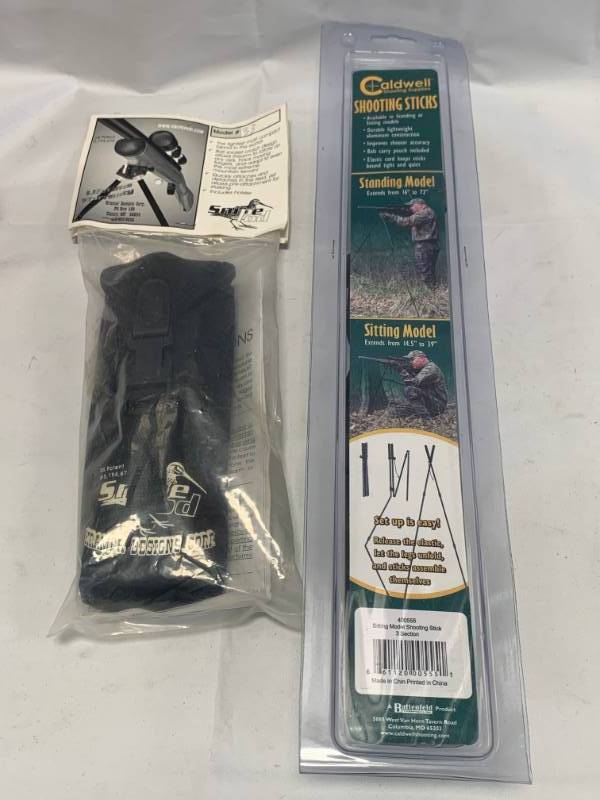 lot 60 image: Bipod & Caldwell Shooting Sticks