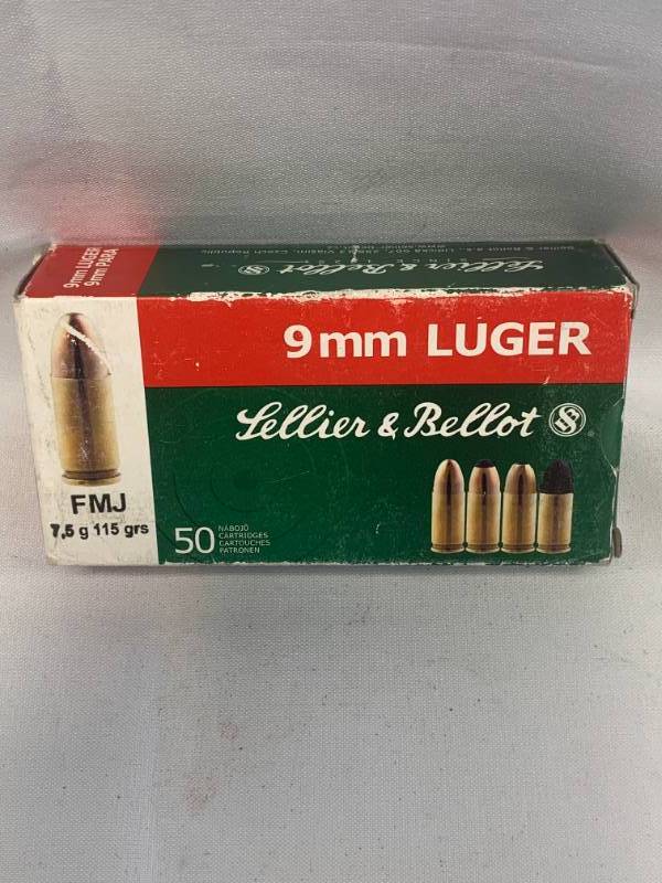 lot 36 image: Sellier & Bellot 9mm Luger 50 Rounds Ammunition