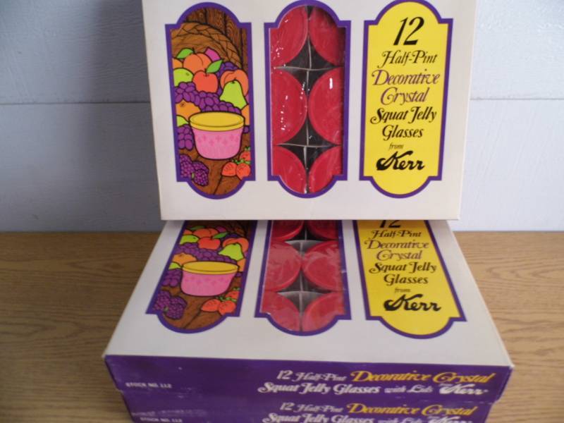 lot 100 image: Lot of 3 Boxes of Decorative JellY Jars