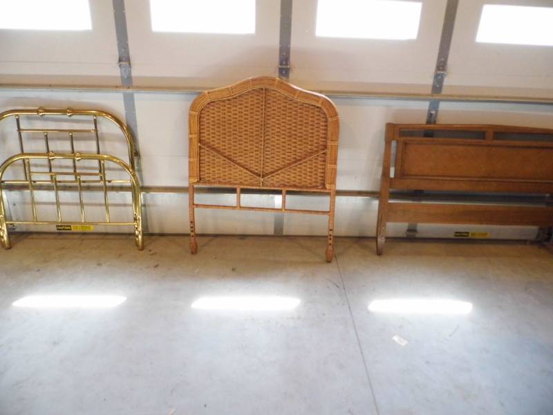 lot 142 image: Lot of 2 Headboards  - Brass Head  Footboard