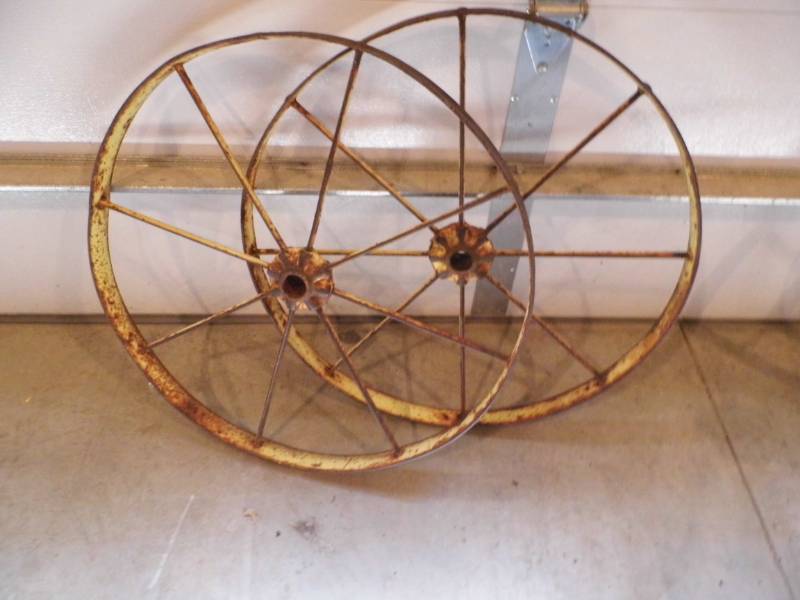 lot 154 image: Lot of 2 Metal Wheels