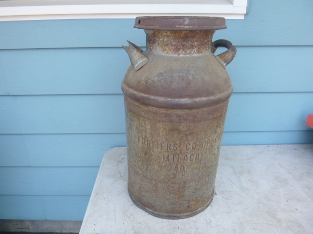 lot 90 image: Vintage Milk Can with Lid