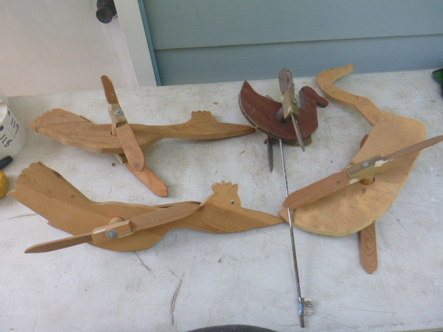 lot 115 image: Homemade Wooden Wind Catchers