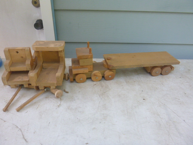 lot 117 image: Homemade Wooden Trucks