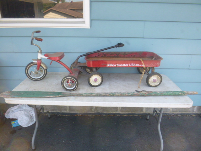 lot 158 image: Tricycle and Wagon