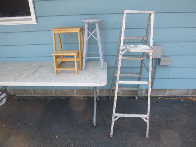 lot 159 image: Ladder and Stools