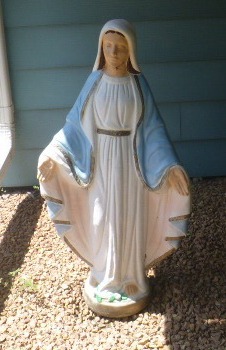 lot 175 image: Cement Blessed Virgin Mary Statute