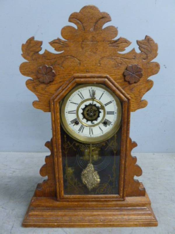 lot 97 image: Antique Gingerbread Clock