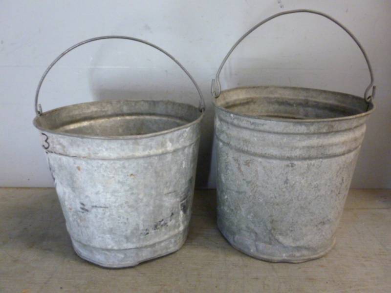 lot 155 image: Vintage Galvanized Steel Pails