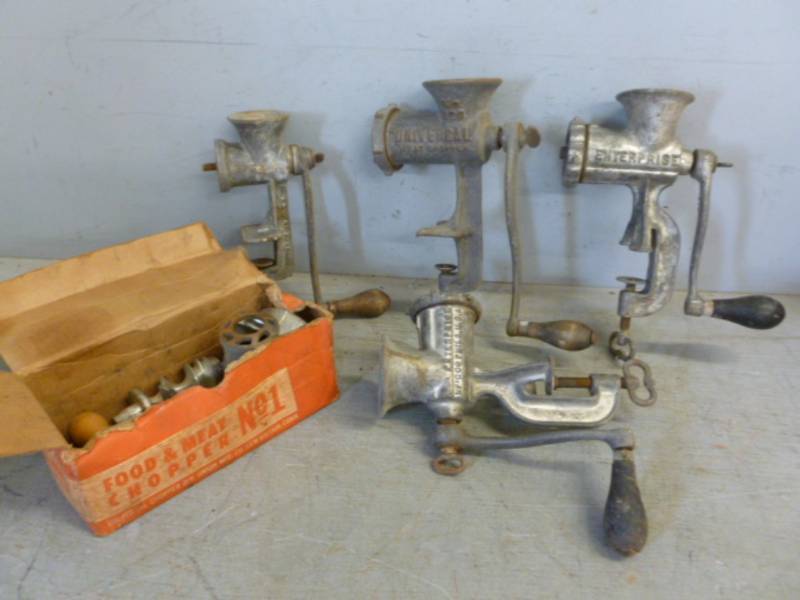 lot 242 image: Vintage Meat Grinders