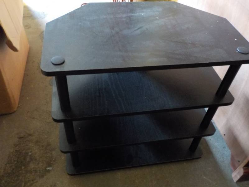 lot 13 image: Black 4 Shelf Stand 24 x 15 x 2...