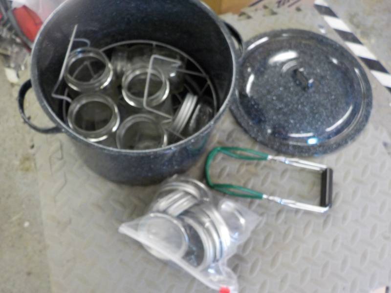lot 139 image: Canner, Jars, Lids and Jar Opener...