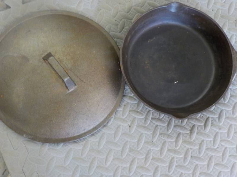 lot 209 image: Cast Iron Fry Pan and Cover...