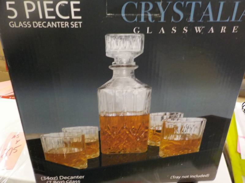 lot 275 image: 5 piece Glass Decanter Set...