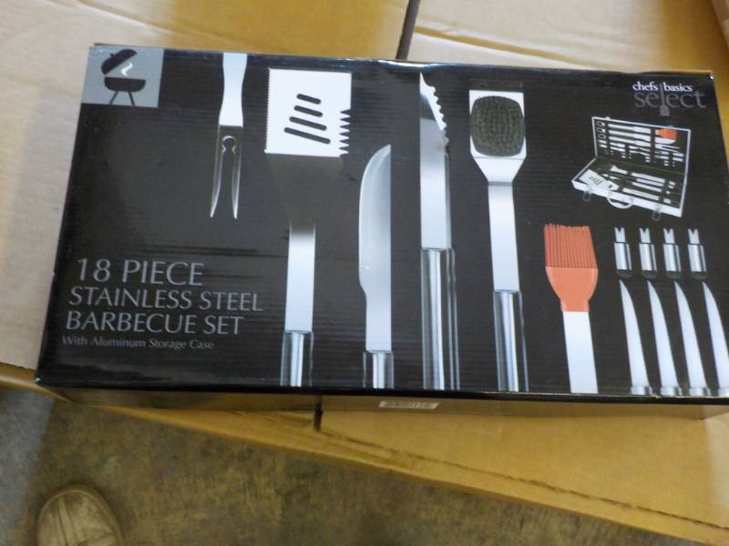 lot 326 image: New 18 piece Stainless Steel Barbec...