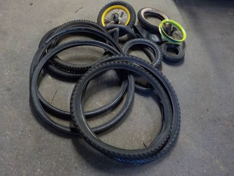 lot 410 image: Lot of Bike Tires and Tubes...