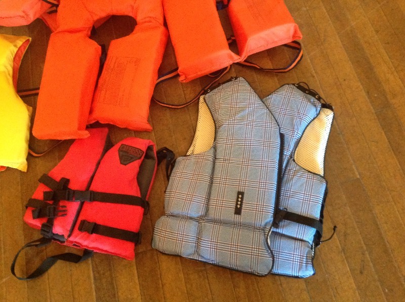 Tote Full of Life Jackets